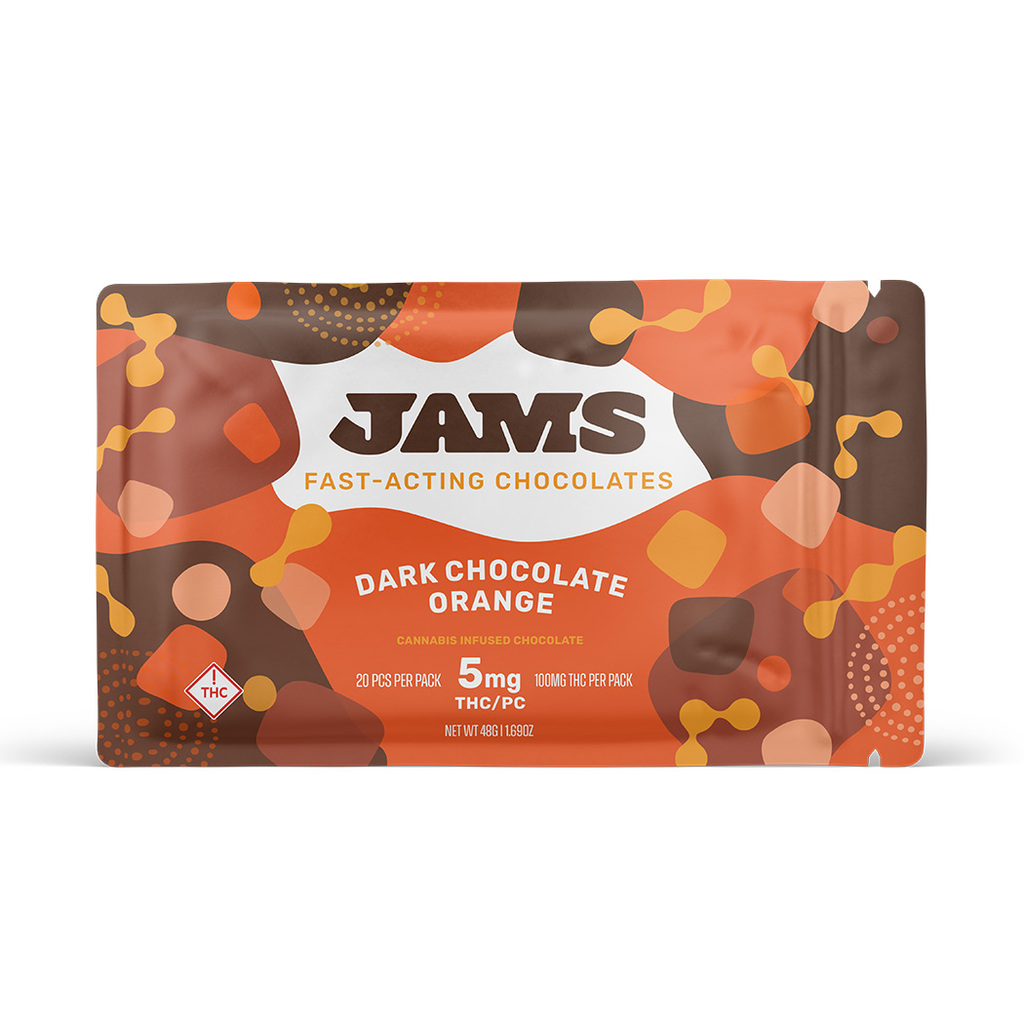 Buy JAMS Edibles Orange Fast-Acting Dark Chocolates [5mg] 20-Pieces image