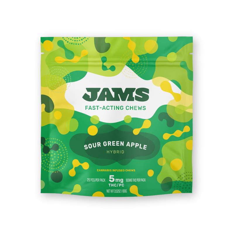 Buy JAMS Edibles Sour Green Apple Fast Acting [5mg] 20-Pack image
