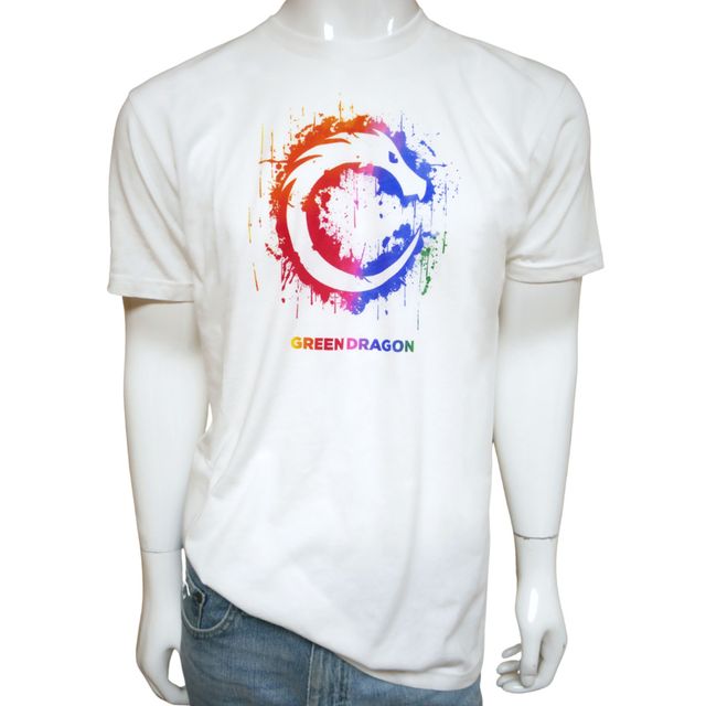 Watercolor Dragon - White - Men's Green Dragon (CO)