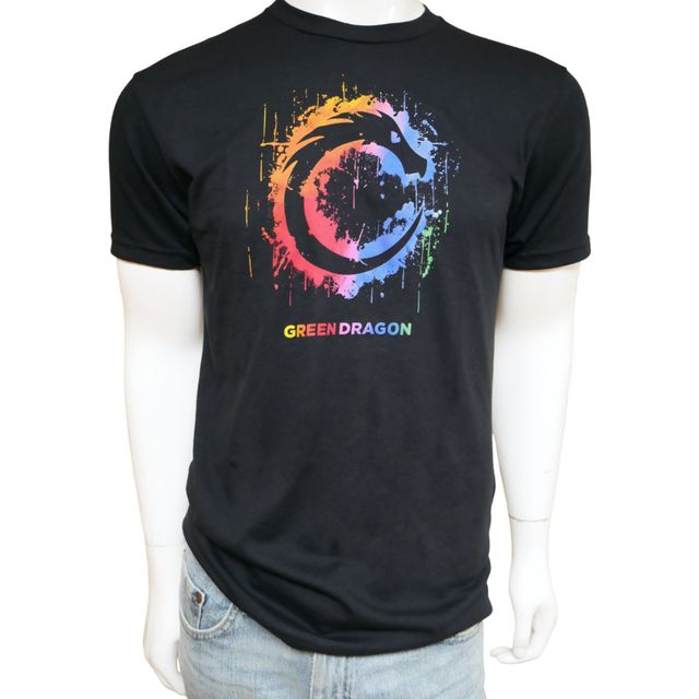 Watercolor Dragon - Black - Men's Green Dragon (CO)