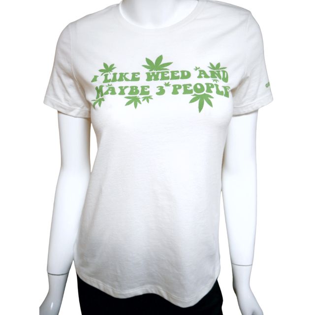 I Like Weed and Maybe 3 People Vintage White Green Dragon (CO)