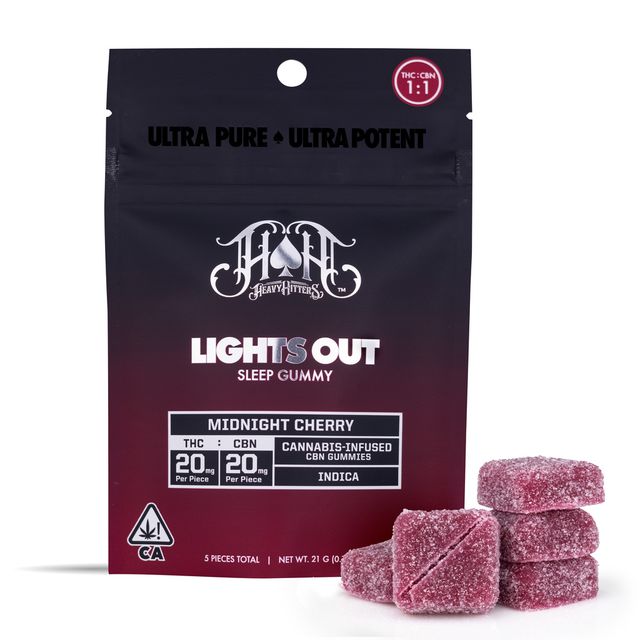 Lights Out 1:1 THC:CBN Sleep Gummies Heavy Hitters