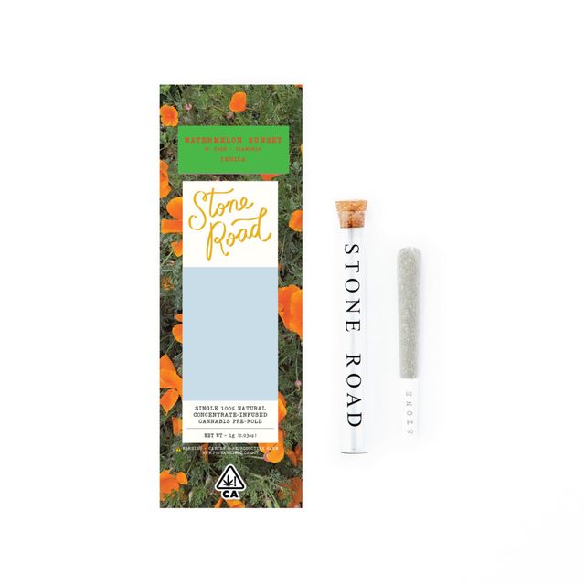 Watermelon Sunset Hash & Diamonds Infused Stone Road