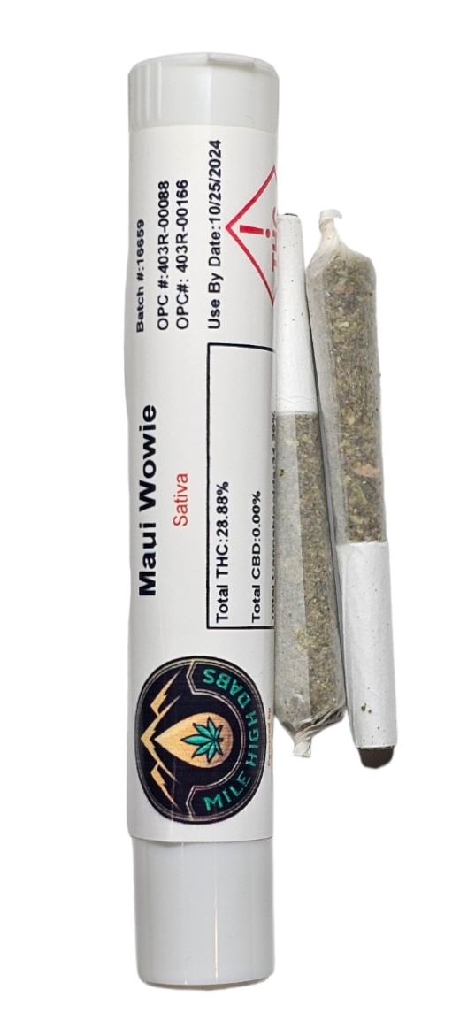 Maui Wowie Infused Preroll 2-Pack Mile High Dabs