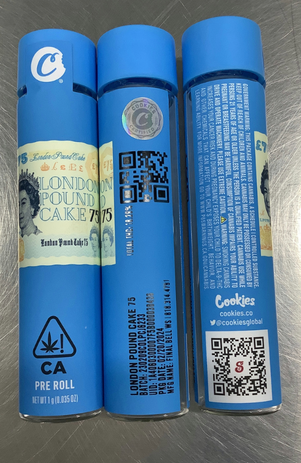 London Pound Cake 75 Cookies